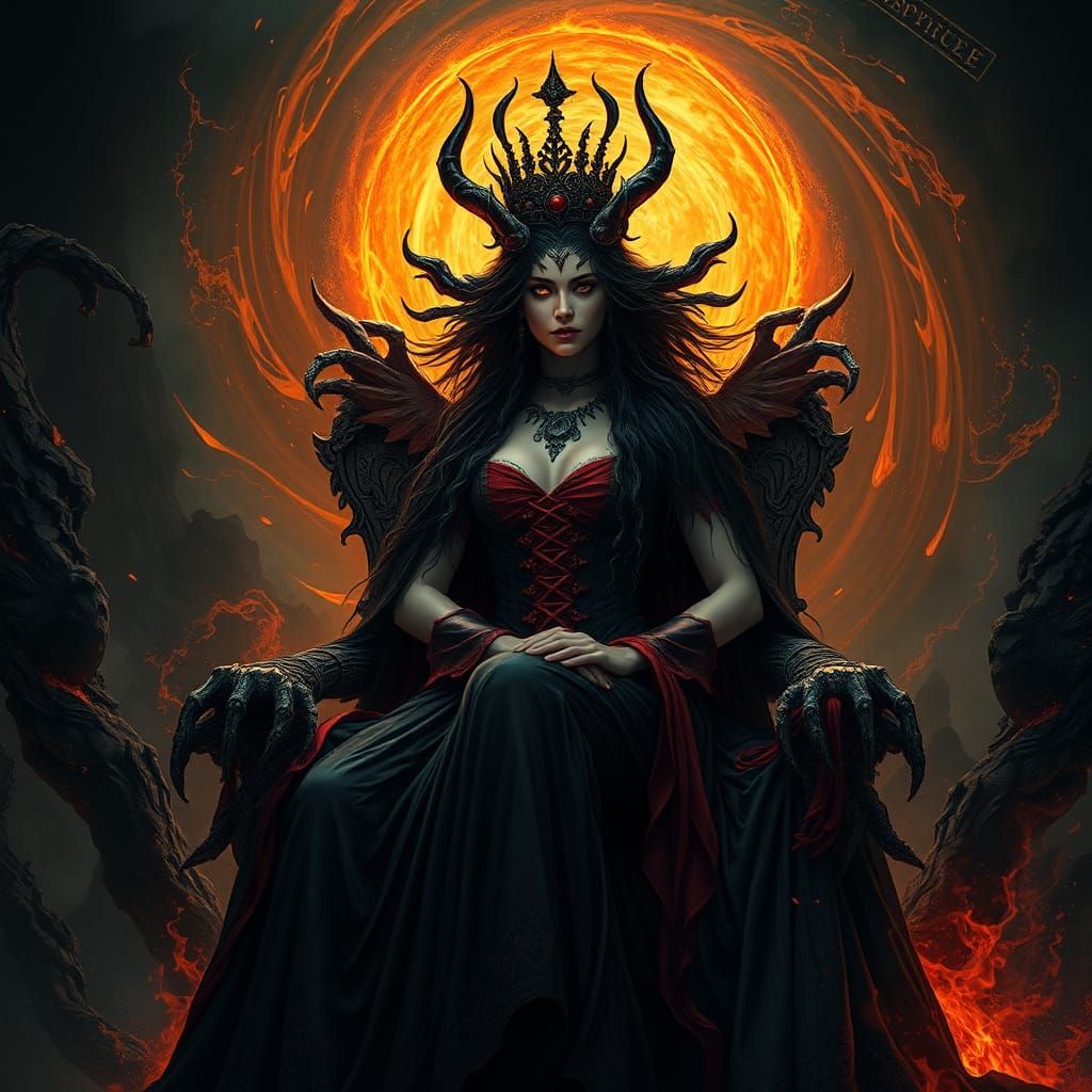 Persephone Enthroned in the Underworld: A Dark Fantasy
