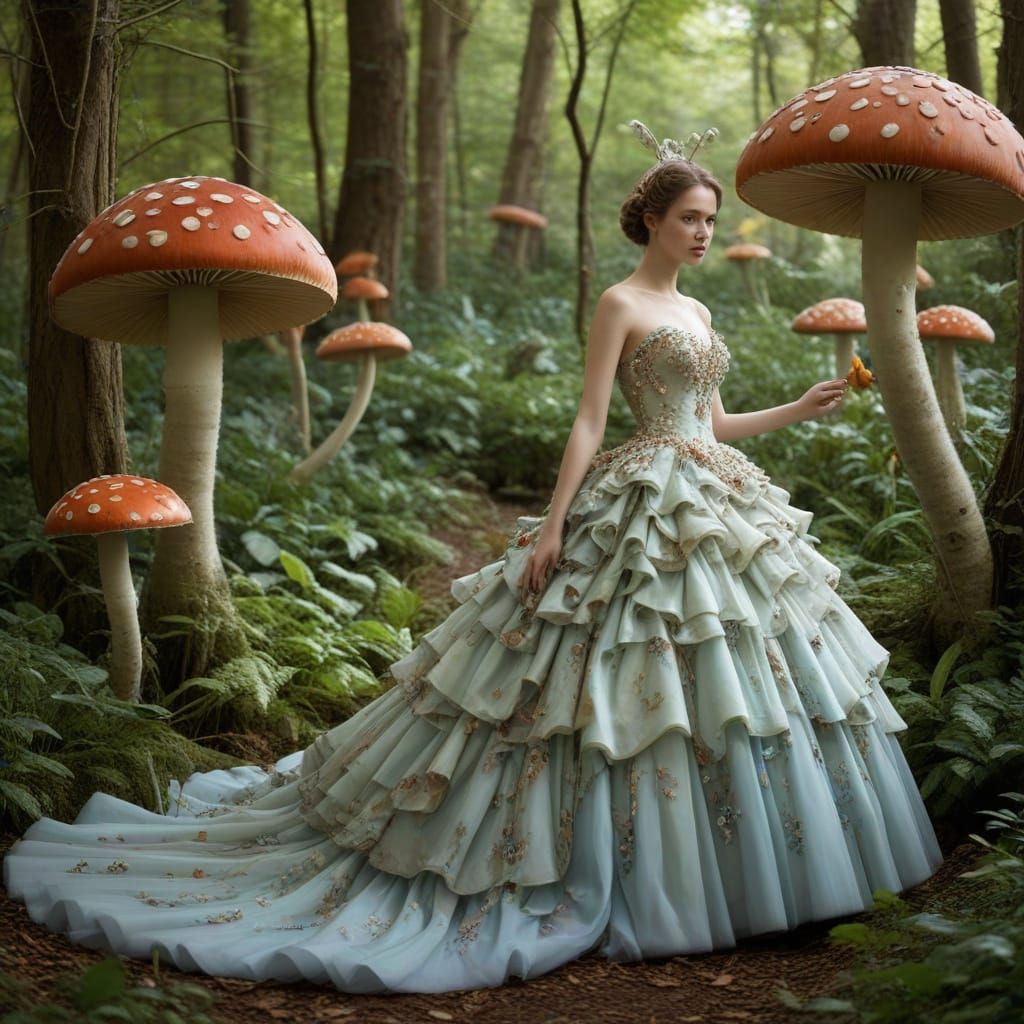 Caterpillar's Haute Couture Parade in Mushroom Forest