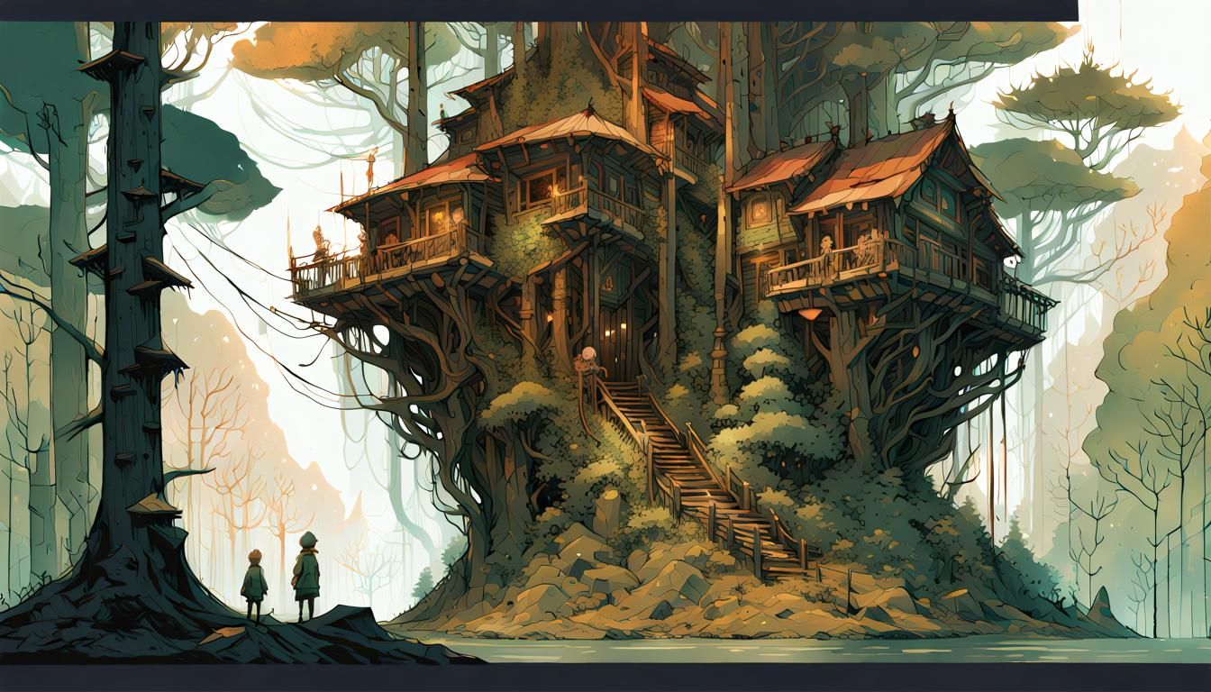 Detailed Forest Fort Concept Art