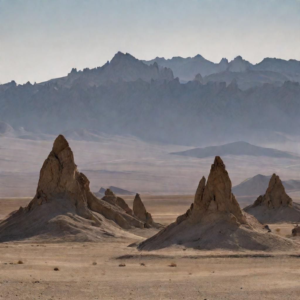 Surreal Trona Pinnacles Landscape in California Desert