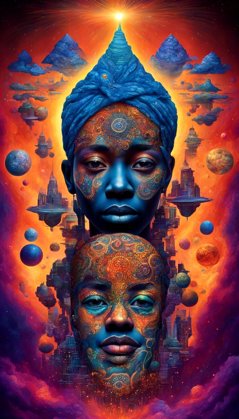 Melanin Face in a State of Altered Perception