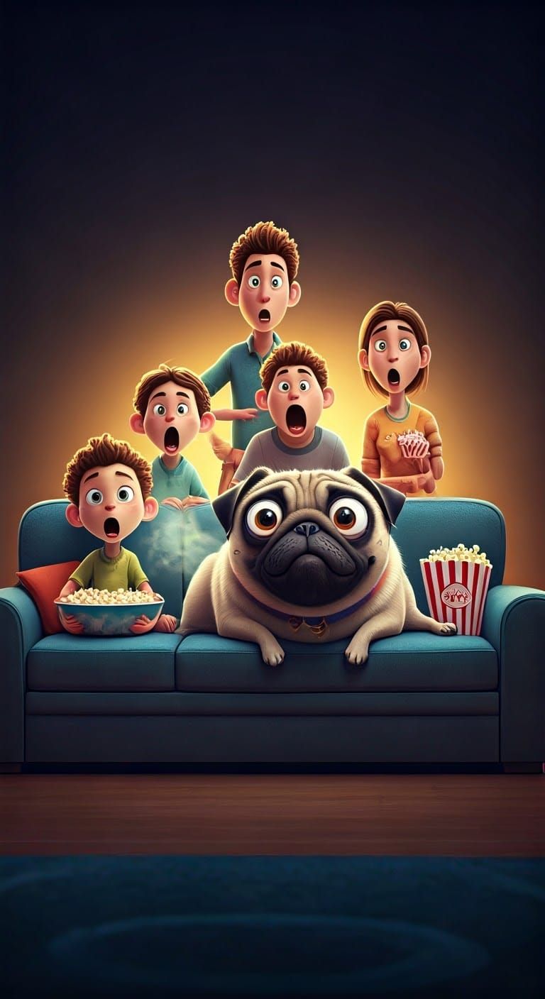 Pug's Fart Creates Hilarious Family Commotion: Pixar-Style