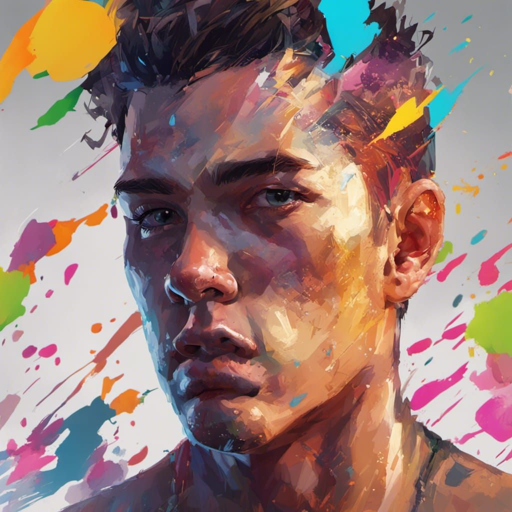Hyperrealistic Portrait of Arvin in Splash Art Style