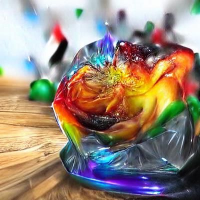 Exploding Rainbow Rose in Glass, 8K Resolution