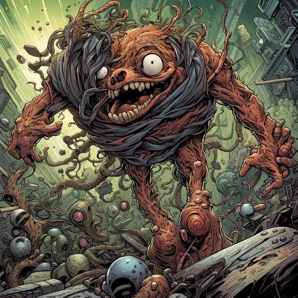 Gross Little Weird Guy in Comic Book Art