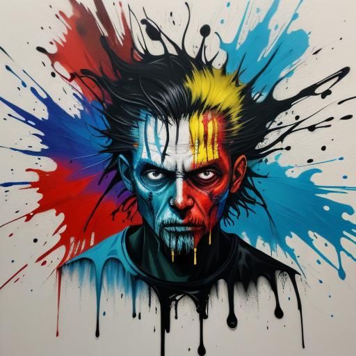 Dynamic Graffiti Art with Polychromatic Splash Effects