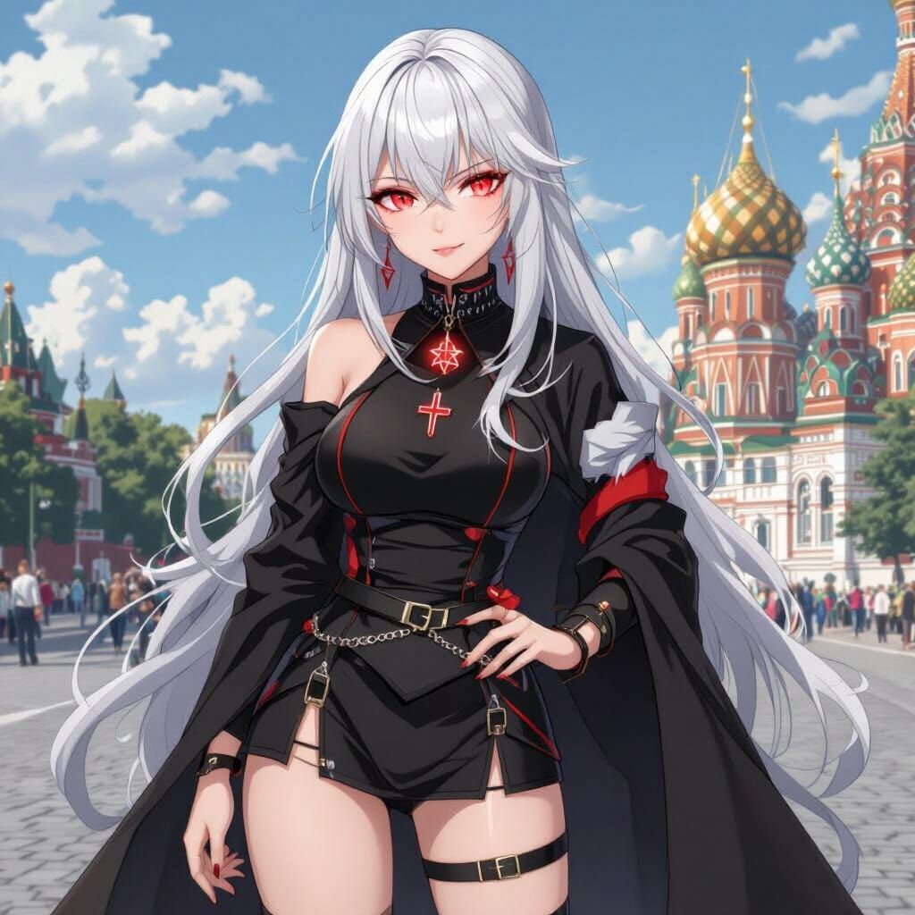 Anime Woman in Moscow with Gothic Style