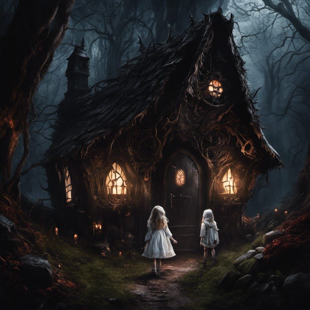 The warm gloving light from inside the spooky cabin attracted...