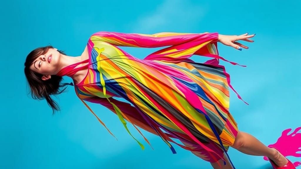 Vibrant Drippy Fashion in Fluid Motion