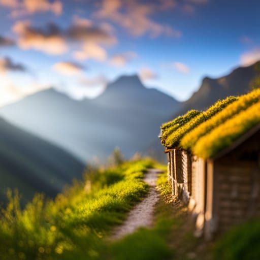 High Resolution Macro Mountain Village Photography