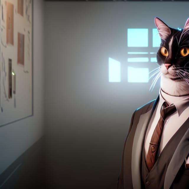 Evil Cat Mob Boss Portrait in Unreal Engine 5