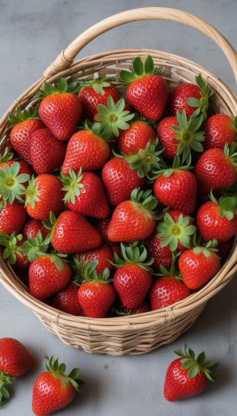 Fresh Strawberries in Basket