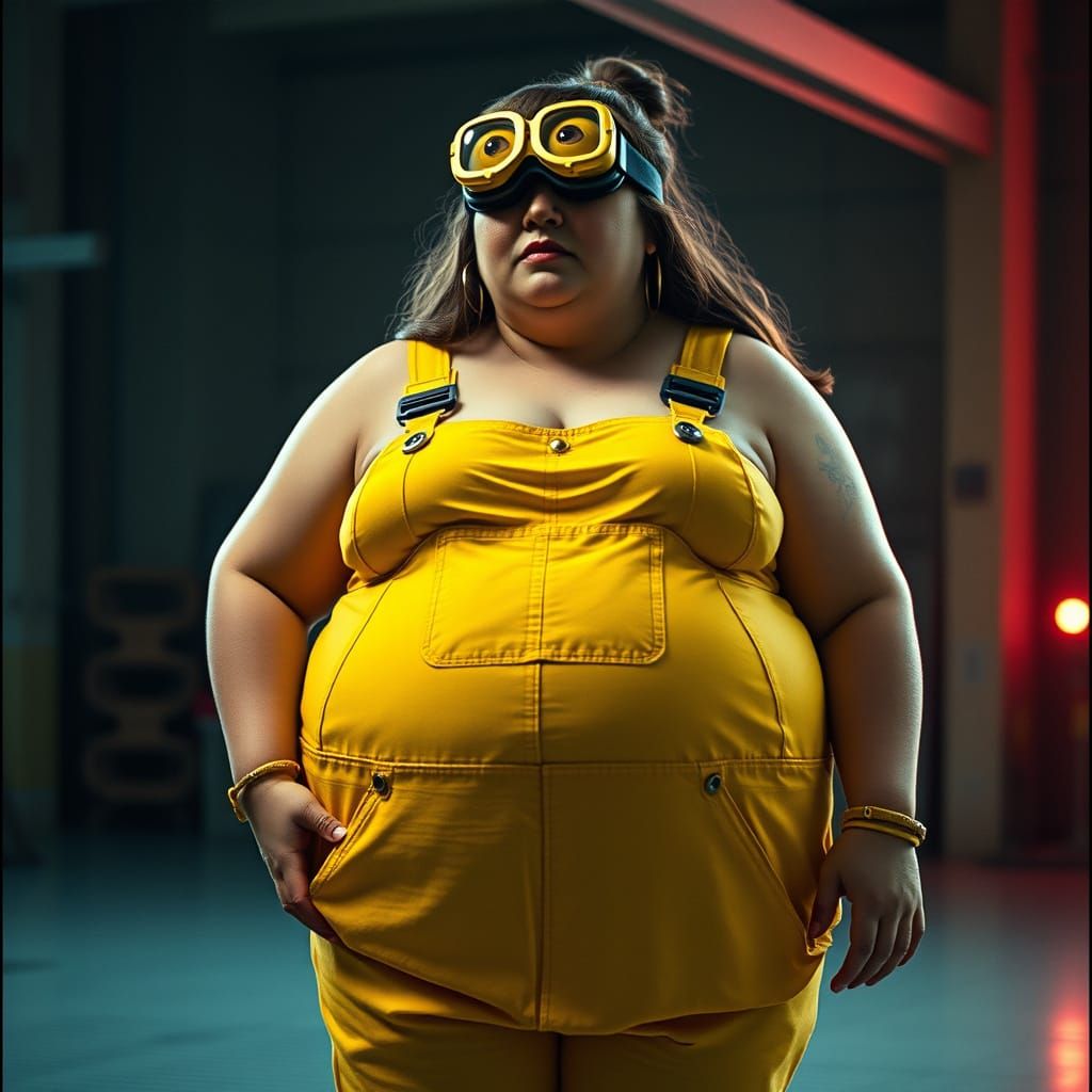 Curvy Minion Girl: Hyperrealistic Cinematic Portrait