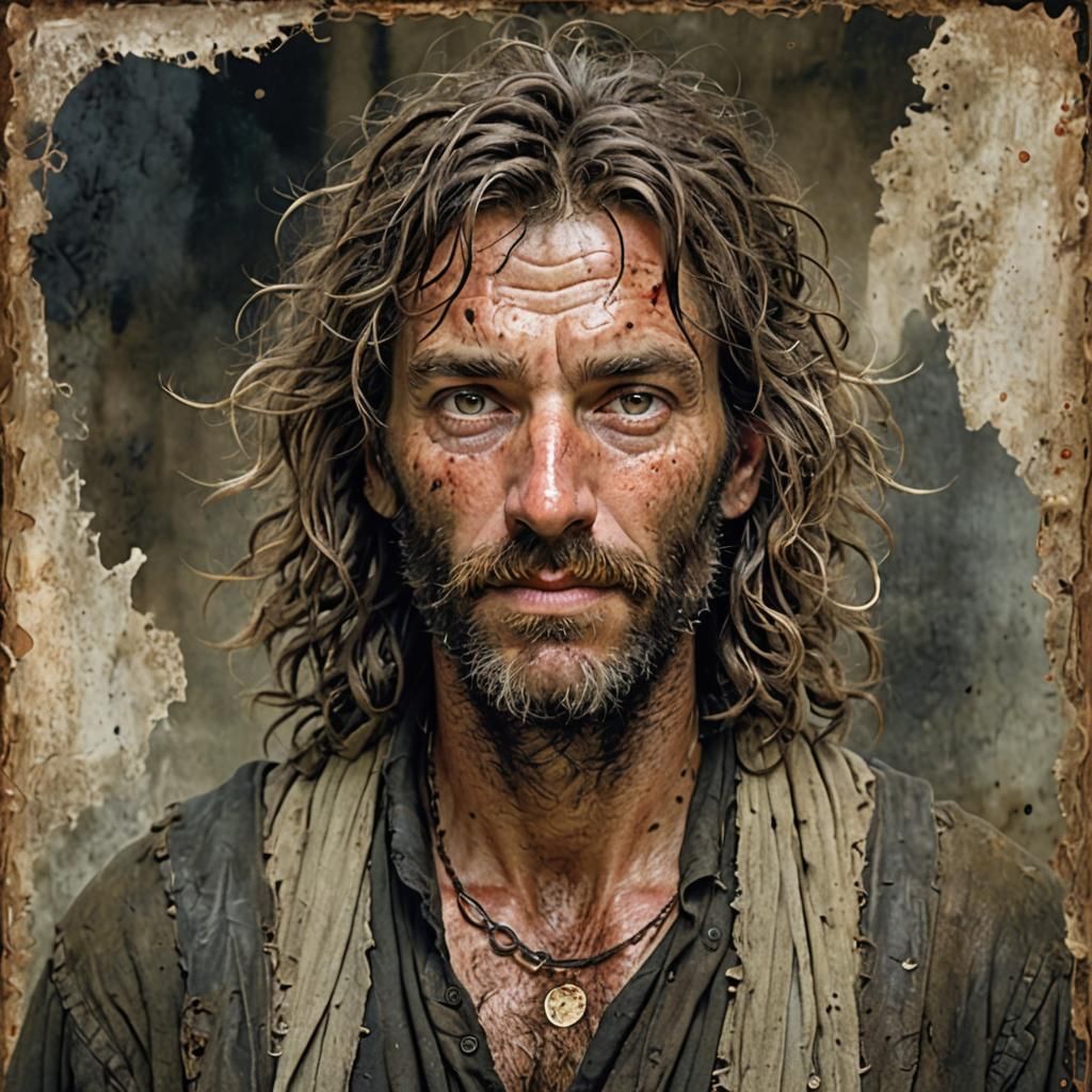 Goofy Crazed Man in Twilight: Dark Fantasy Portrait