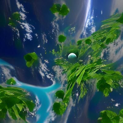 Lush Green Exoplanet in Deep Space