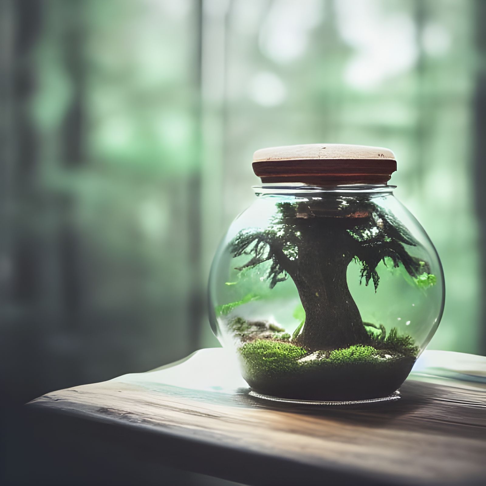 Hyperrealistic Terrarium Jar Photography