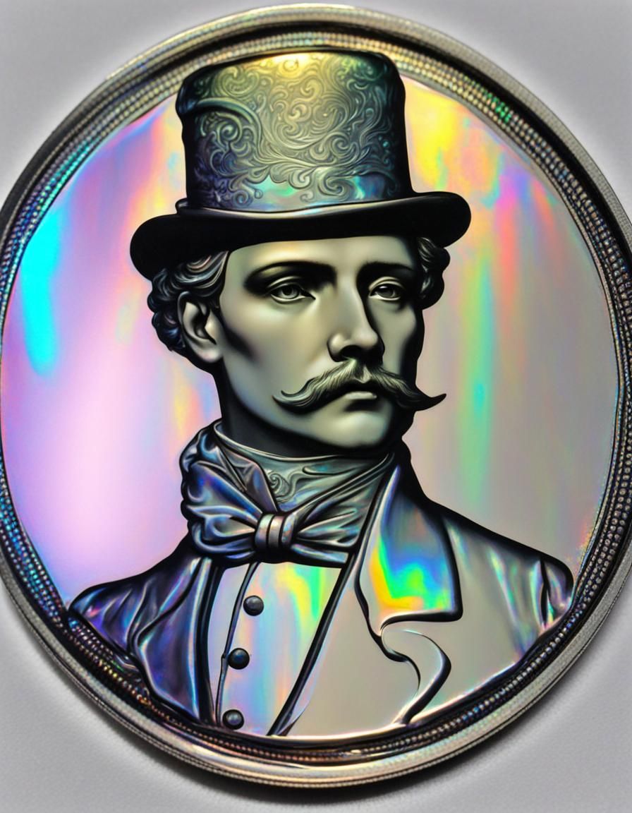 Holographic Victorian Man Coin