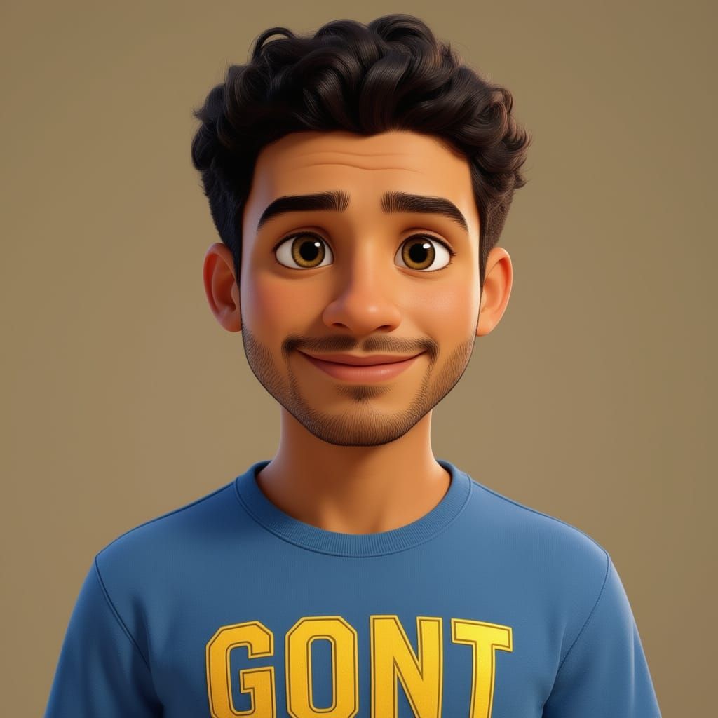 Animated Young Man in Pixar Style