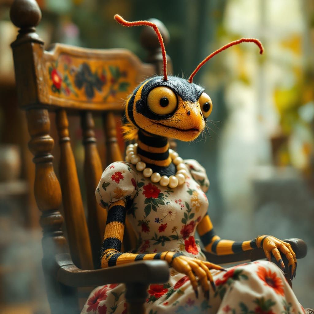 Americana Portrait: Ant Dressed as Old Lady