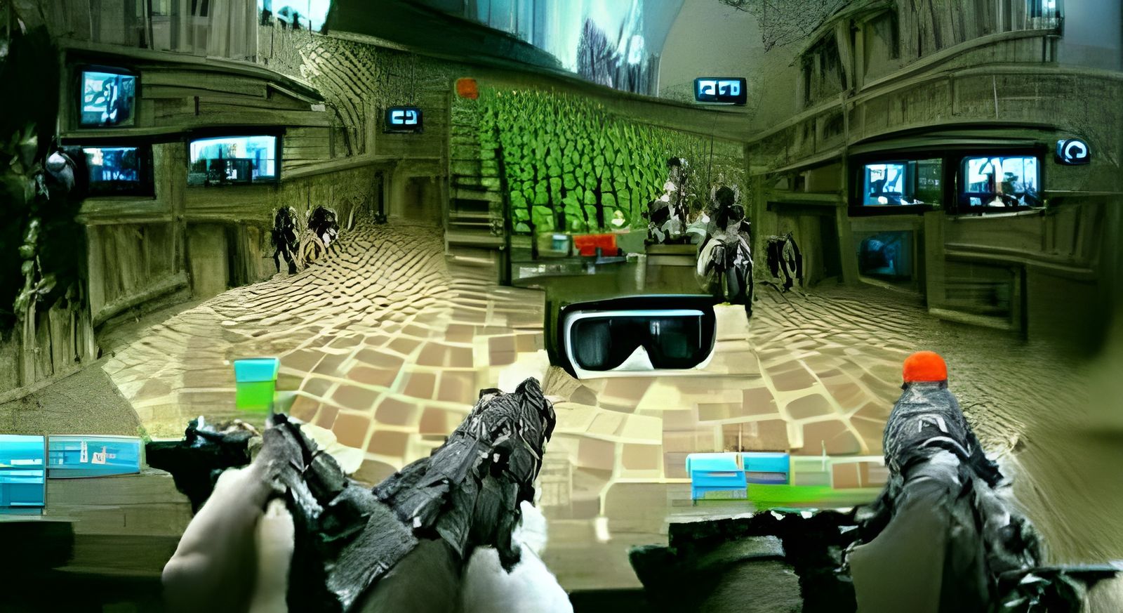 3D First Person Shooter Game Scene