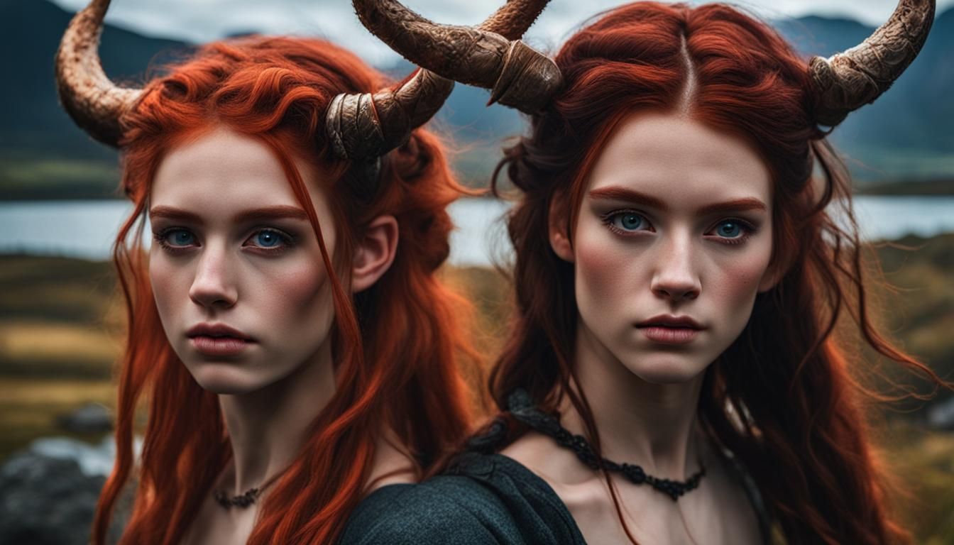 Two Beautiful Scottish Demon Girls: Splash Art