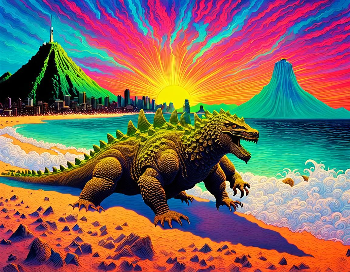 Anonymous Ray seeing Godzilla on the beach