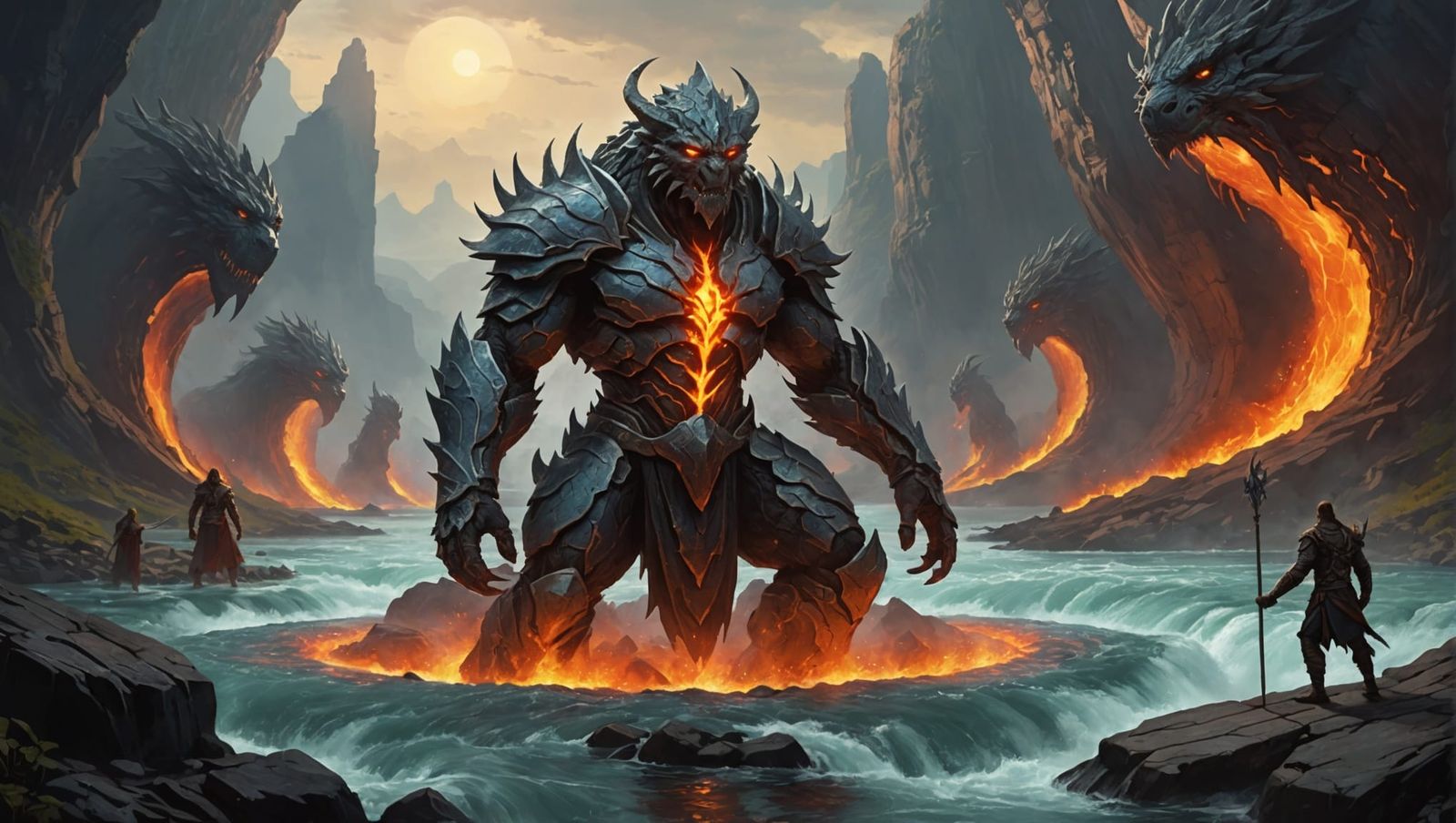 Guardians of the Lava River: An AI-Generated Vision