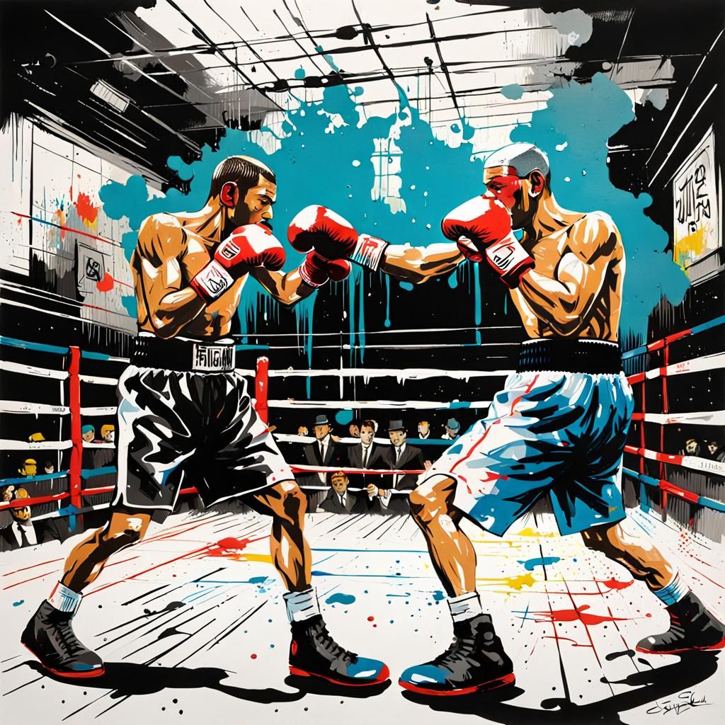 Colorful 3D Boxing Ring Graffiti Art