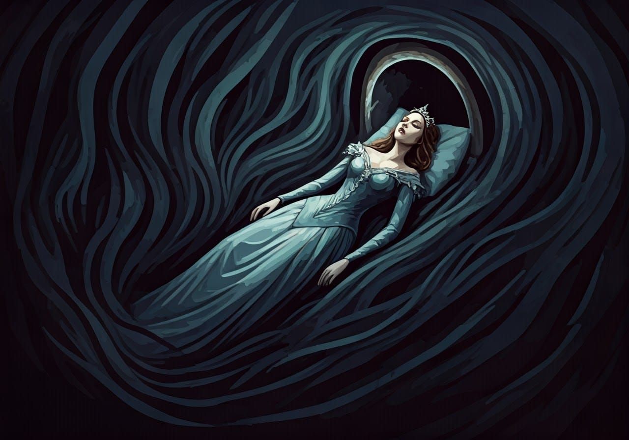 Surreal, Dark Fantasy Portrait of Lost Sleep