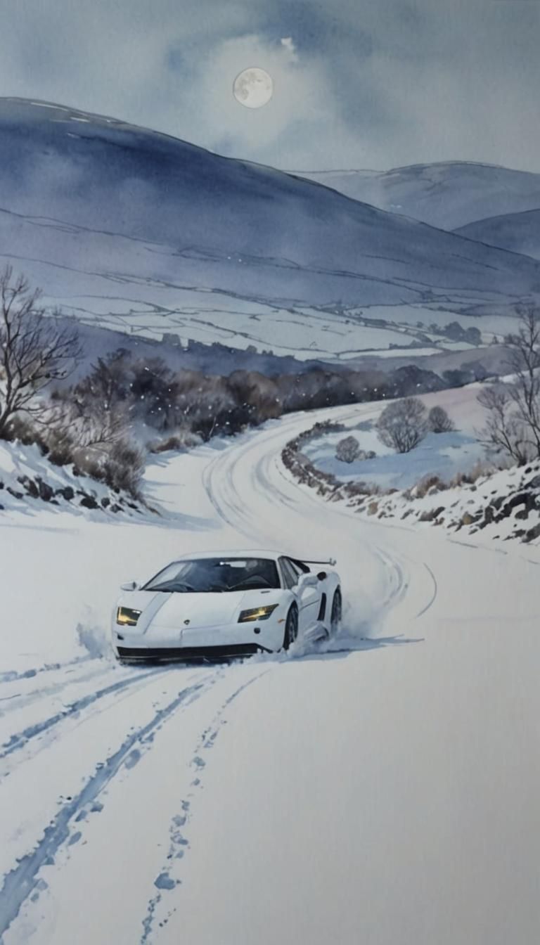 Supercar Snowdrift on Ingleborough Hill Painting