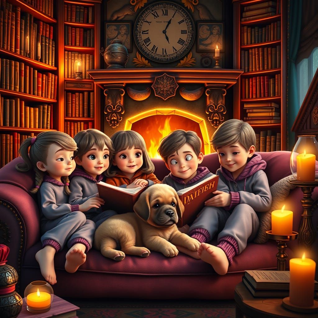 Whimsical Children's Storytime Scene in Fantasy Concept Art ...