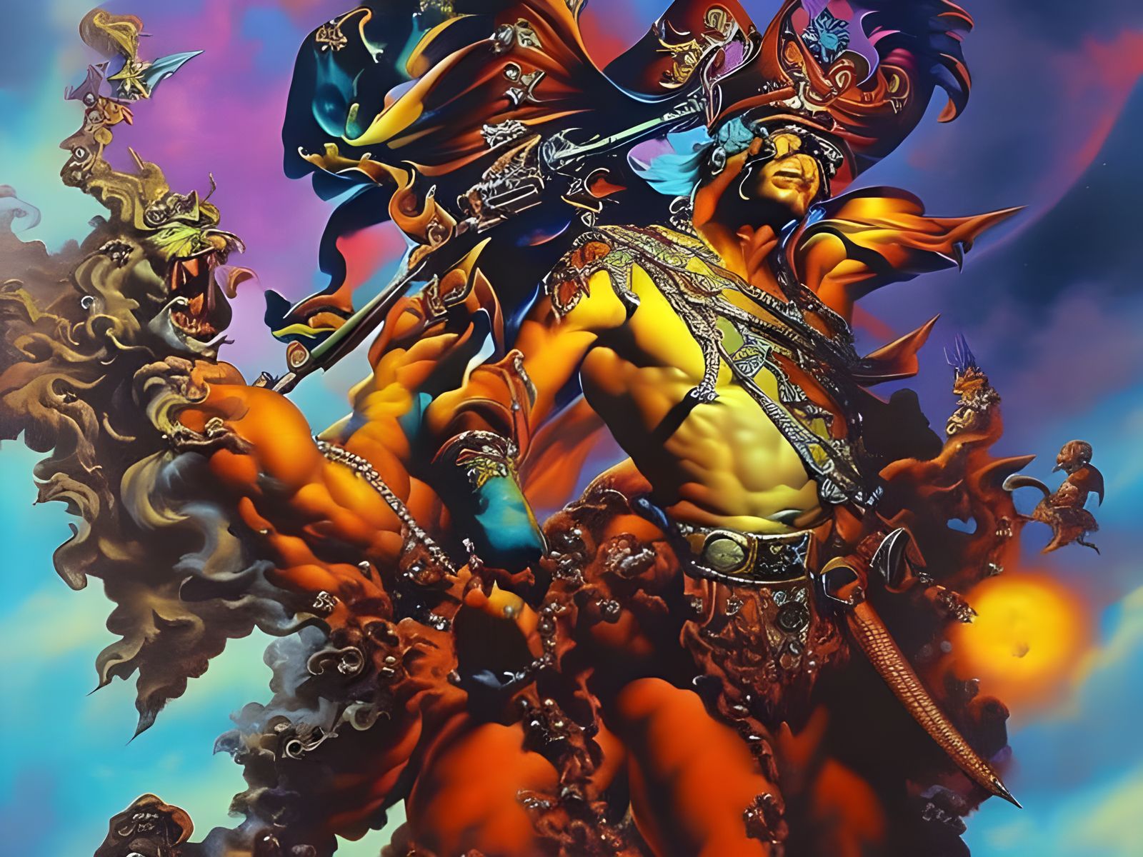 Astral Pirate in Dark Fantasy Style