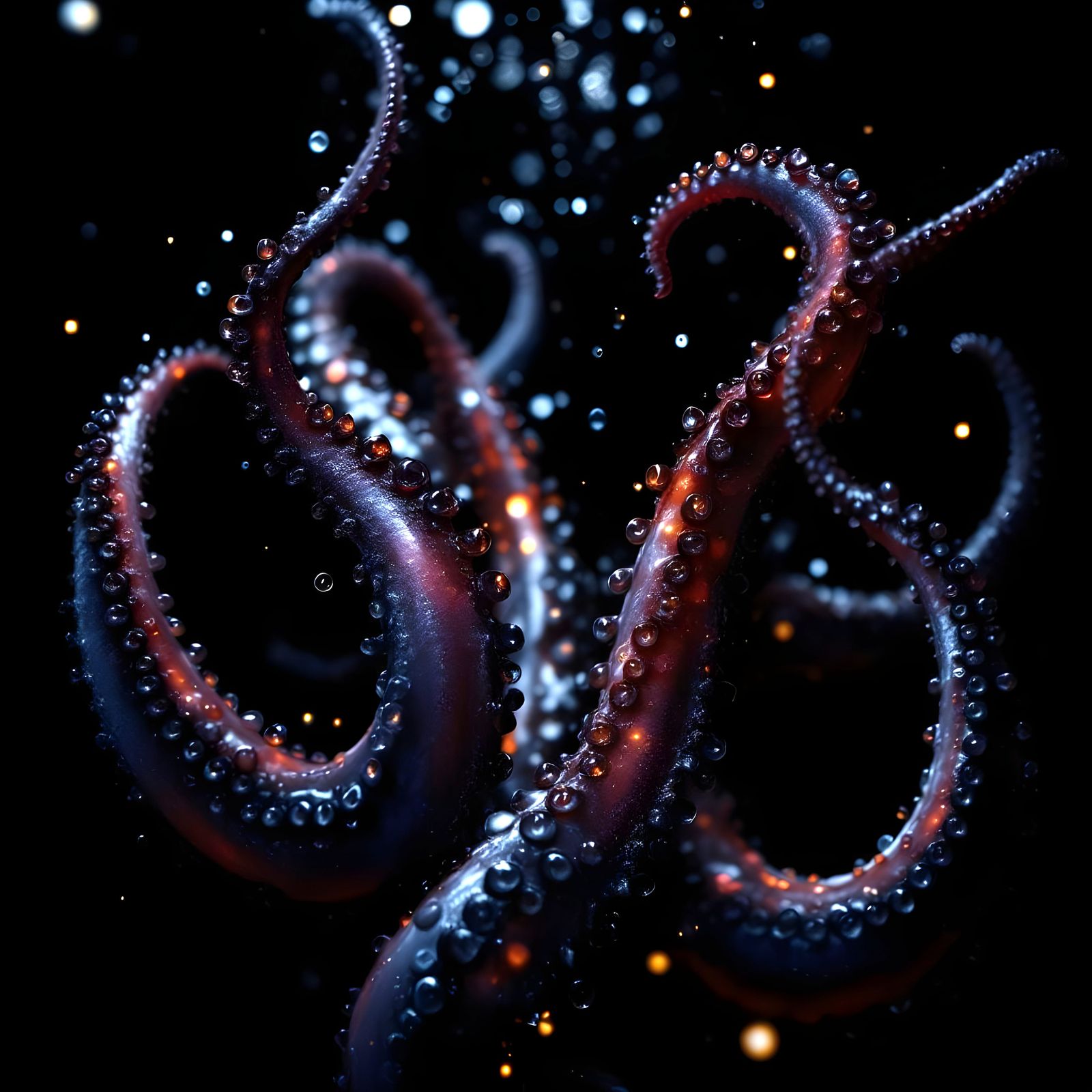 Eerie Tentacles Coiling in the Darkness