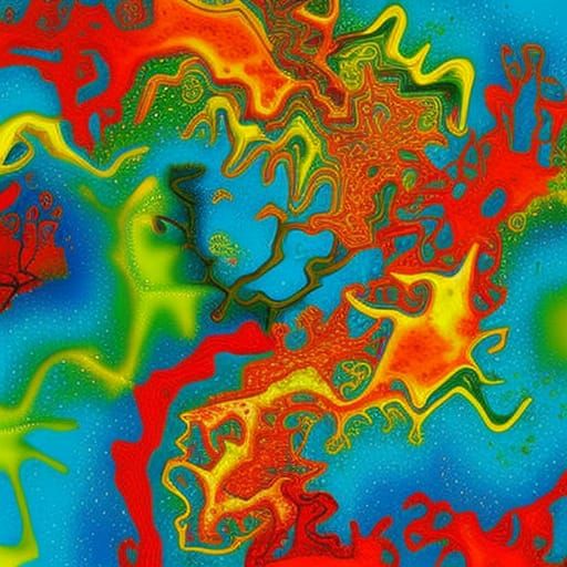 Psychedelic Bacteria as Expressionist Abstract Art