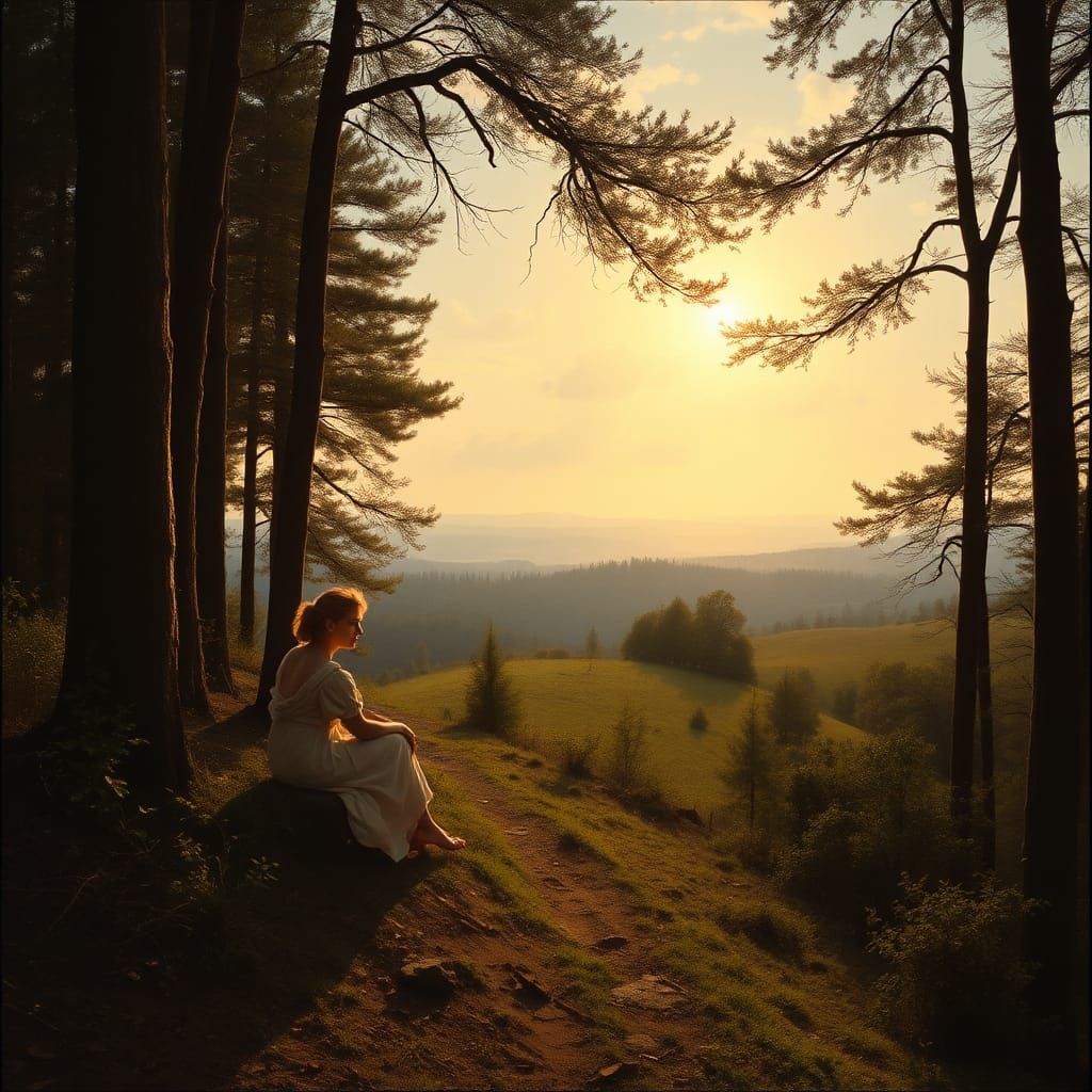 Ancient Greek Shepherdess in Classical Style