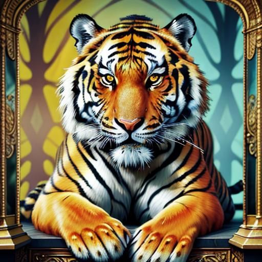 Psychedelic Tiger: A Surreal Hyperrealistic Masterpiece