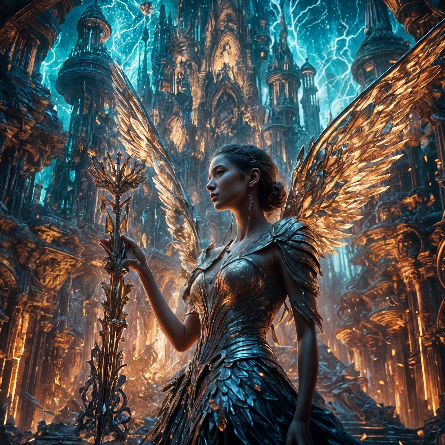 Archangel Kafziel: Angel of Tears in Detailed Painting