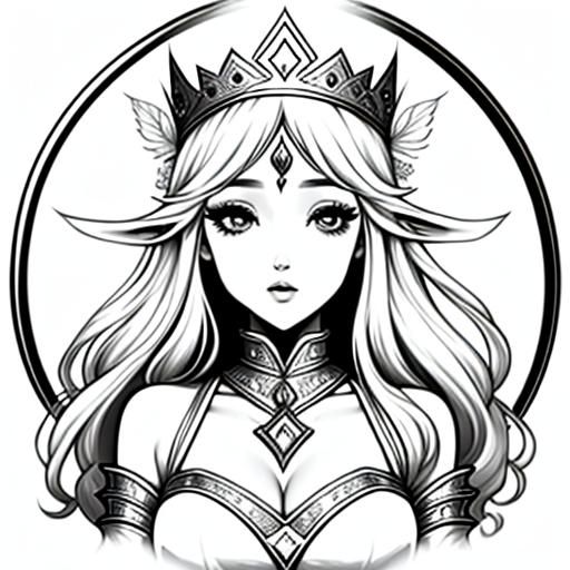 Fairy Princess Coloring Page Line Art