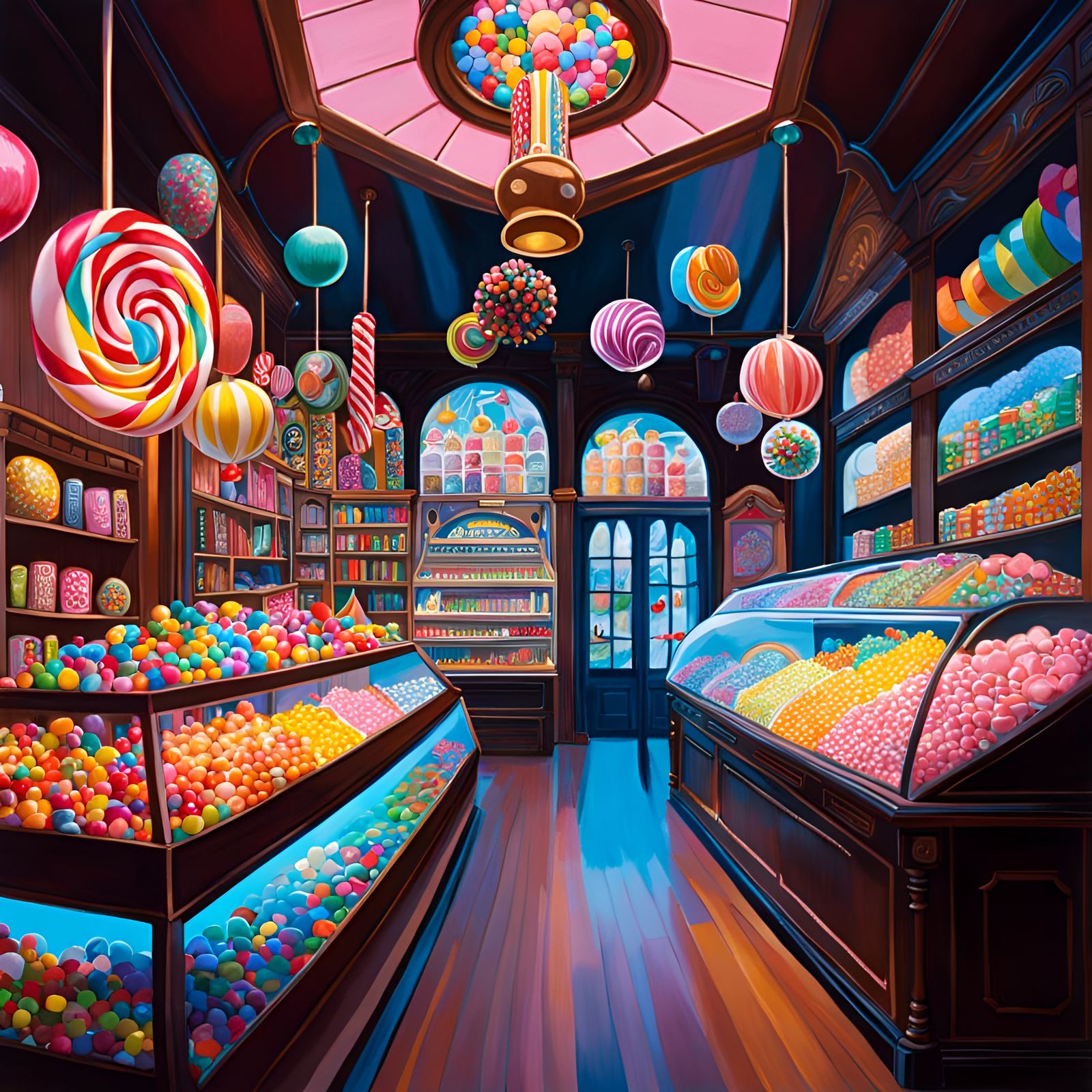 Colorful Candy Shop Interior in Postmodern Style