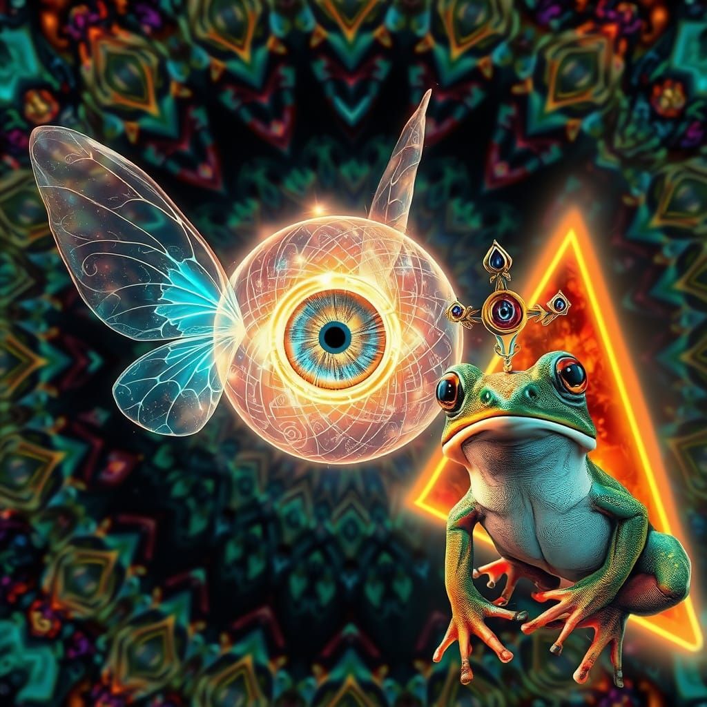 Surreal, Glowing Eye of the Cosmos in Dreamlike Realm