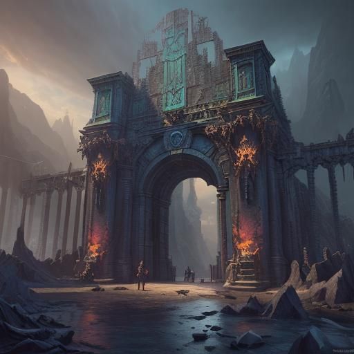Tartarus Gate: Detailed Matte Painting