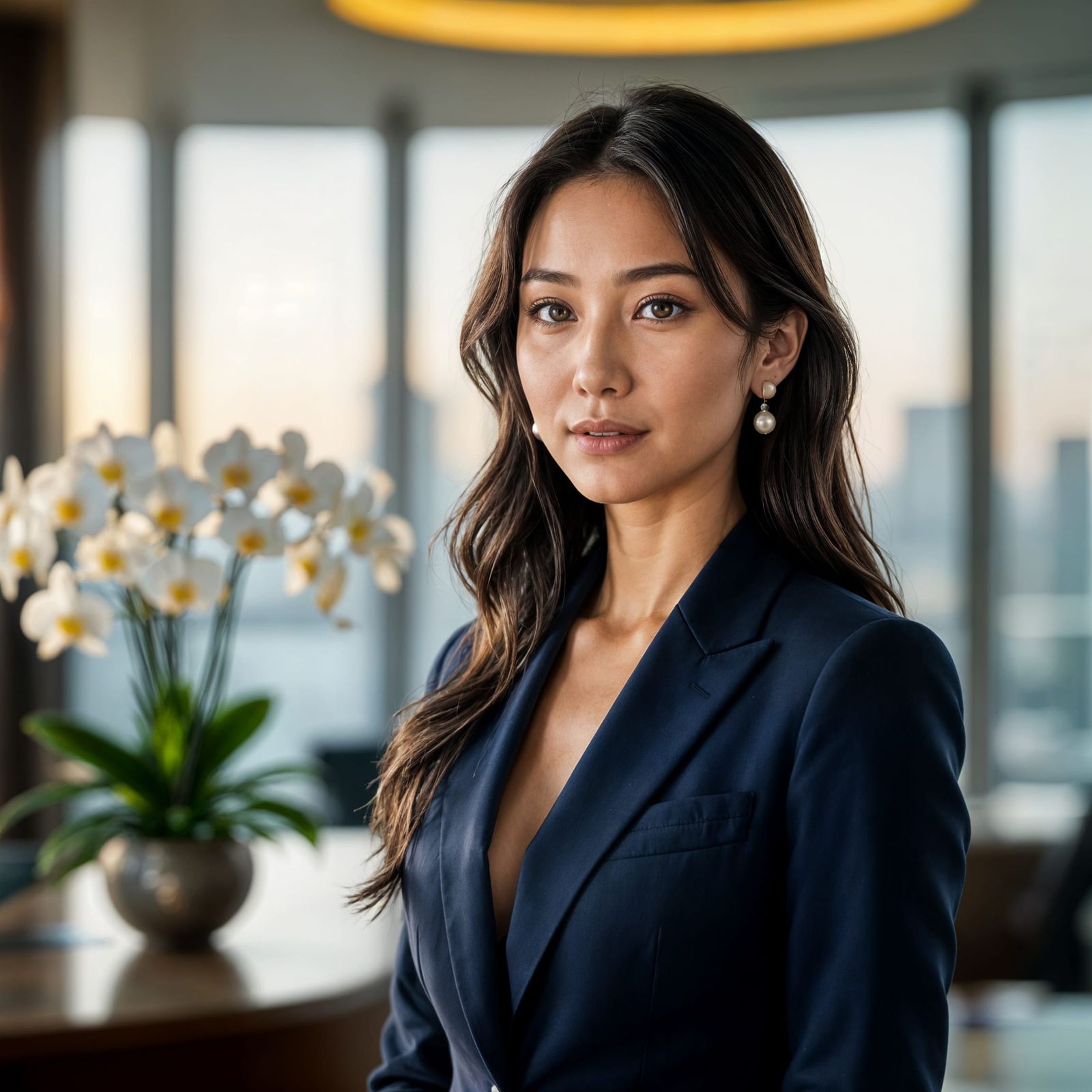 Confident Chinese CFO in Luxurious Office