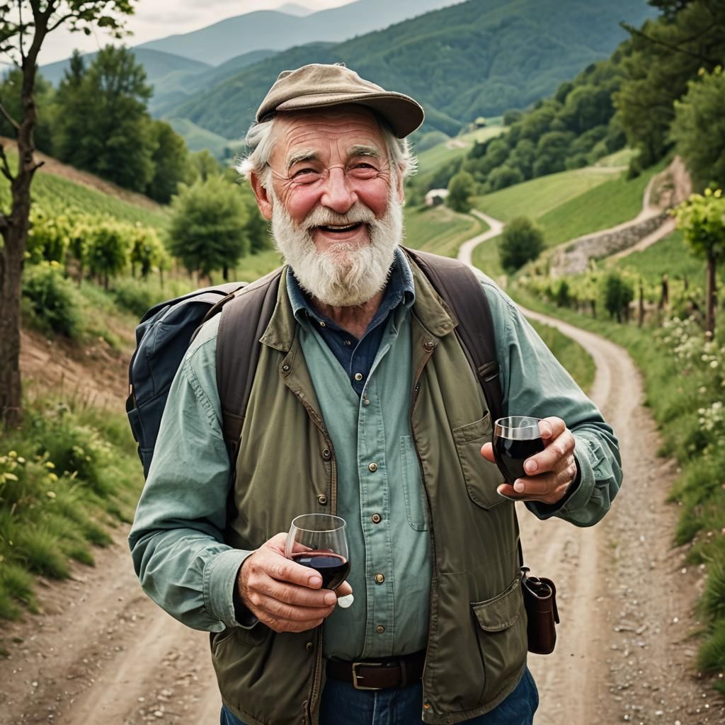 Tipsy Geologist Staggers Along Country Path
