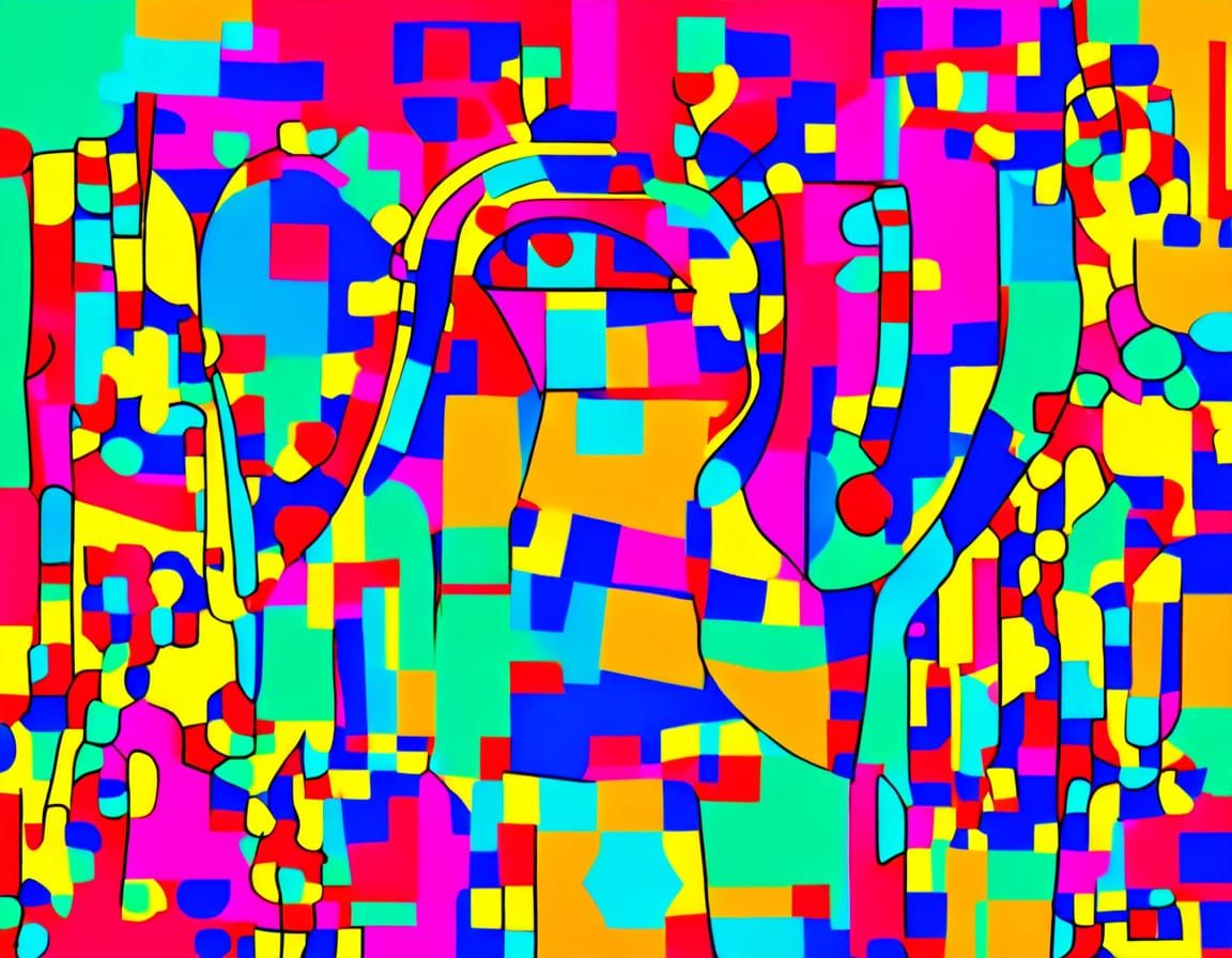 Vibrant Bauhaus-Inspired Digital Art