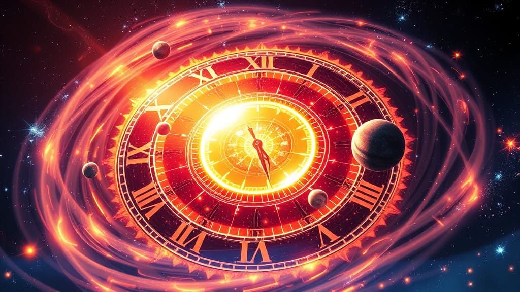 Celestial Timepiece in Neon Splendor