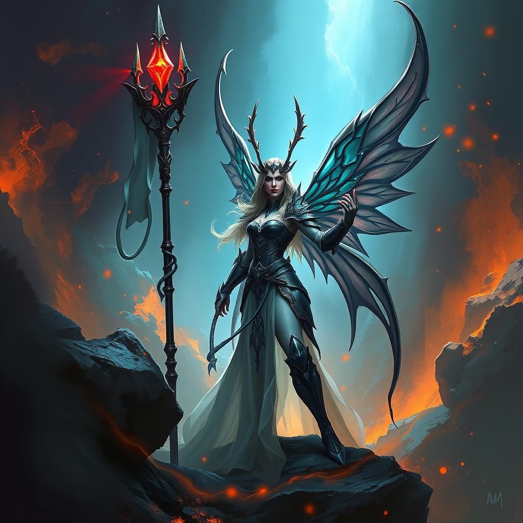 Fairy War Cleric in a Dark Fantasy Realm