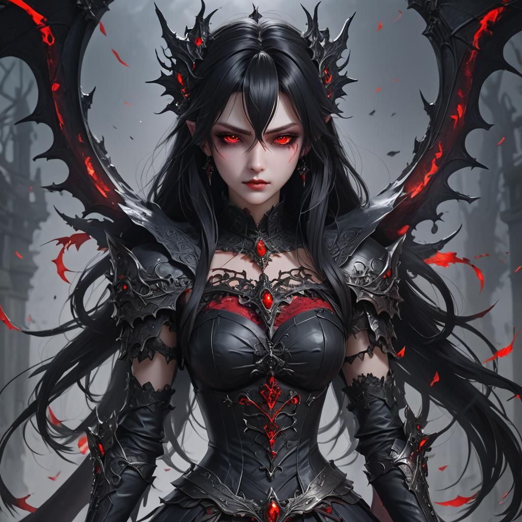 Anime Vampire Queen in 3D Aesthetic Style