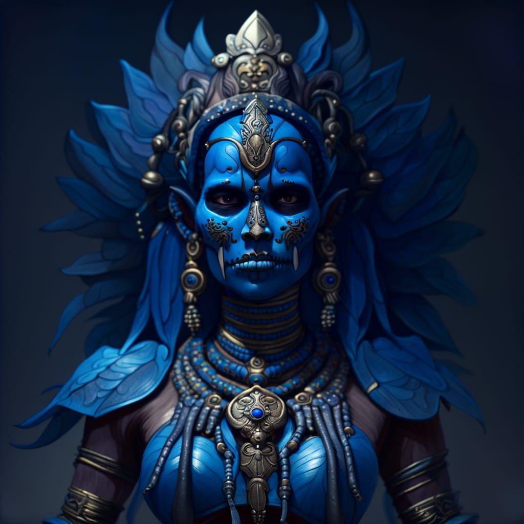 Goddess Kali with Eight Arms: A Dark Fantasy Art
