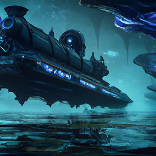 Fantastical Underwater Train in Deep Color