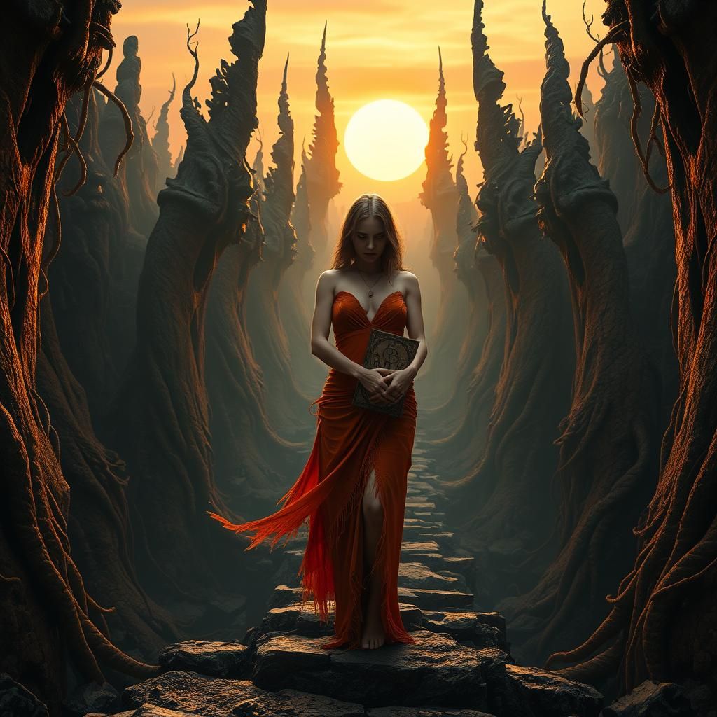 Labyrinth Crossroads: A Dark Fantasy Matte Painting